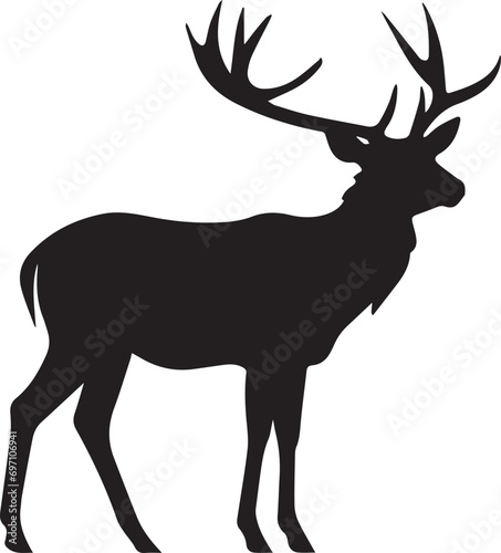 Fototapeta Naklejka Na Ścianę i Meble -  deer silhouette vector on white background