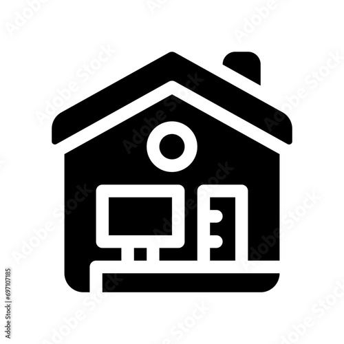 work from home glyph icon