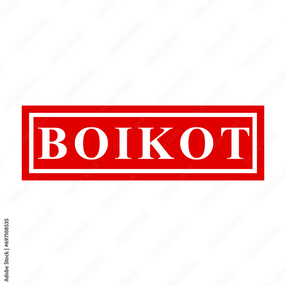 boikot, boycott in indonesia language, simple vector red simple rectangle vector rubber stamp effect
boikot, boycott in indonesia language, simple vector red simple rectangle vector rubber stamp effect
