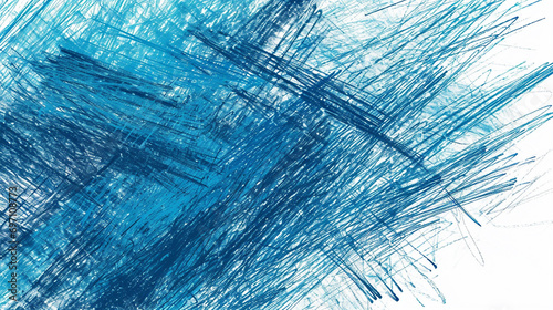 Hand-drawn sketch with line hatching, featuring a blue felt-tip pen or marker texture for an artistic grunge effect on a white background.