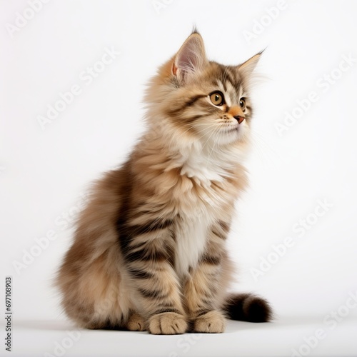 Cute kitten on a white background