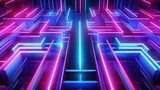 A very colorful maze with neon lights