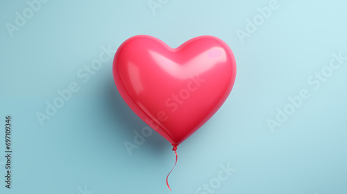 Heart Balloon of Affection Against a Soft Blue Sky Background
