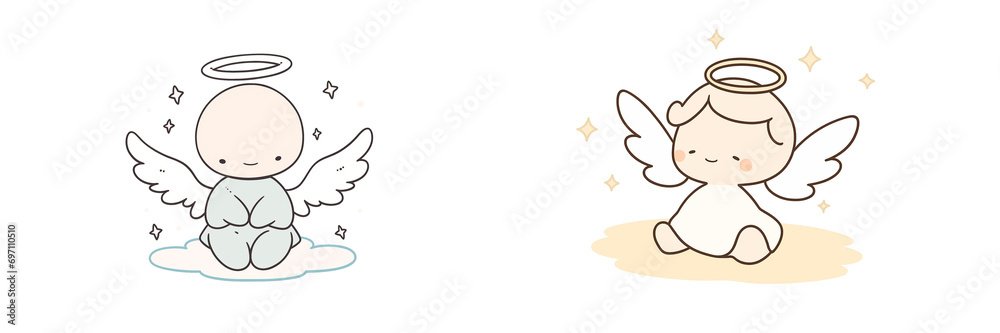 cute little angel cartoon characters. generative ai cute little angel cartoon characters. generative ai