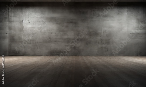 An empty room with a concrete wall and floor