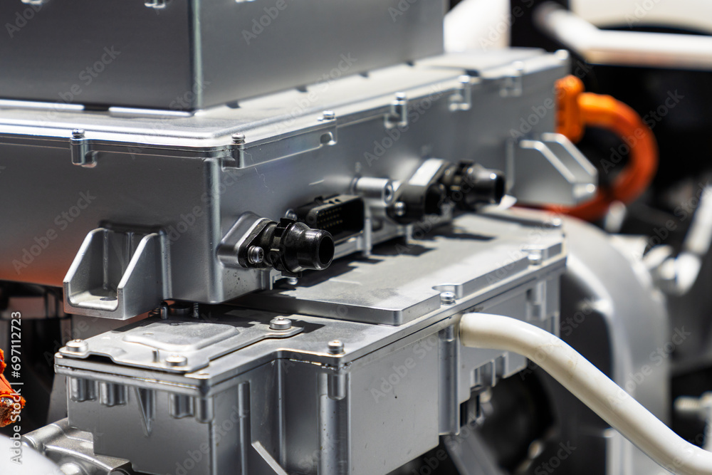 Obraz premium cloese-up of electric car motor