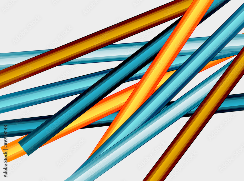 Fototapeta premium Abstract color straight lines vector background