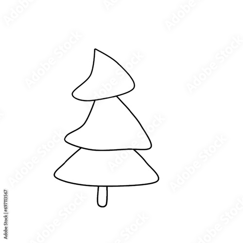 Christmas tree, doodle, drawing vector, graphics
