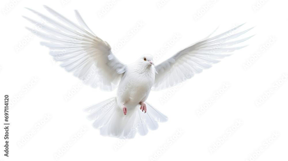 White pigeon isolated on transparent background, Generative ai. White pigeon isolated on transparent background, Generative ai.