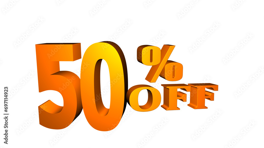 3d yellow word with white background 50 percent off. 50 percent off number 3D yellow. 50% off banner, discount tag design template, extra promotion, brush grunge, illustration. 3d yellow word with white background 50 percent off. 50 percent off number 3D yellow. 50% off banner, discount tag design template, extra promotion, brush grunge, illustration.