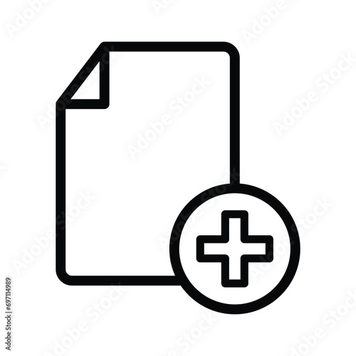 document vector icon, add file illustration