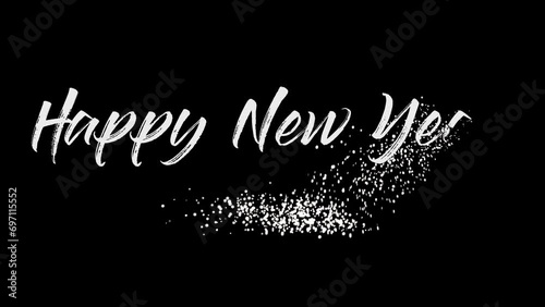 happy new year 2024 white color animated footage suitable for year-end holidays, new year content	 photo
