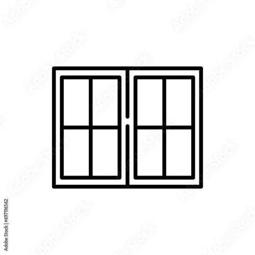 Closed window icons, minimalist vector illustration ,simple transparent graphic element .Isolated on white background