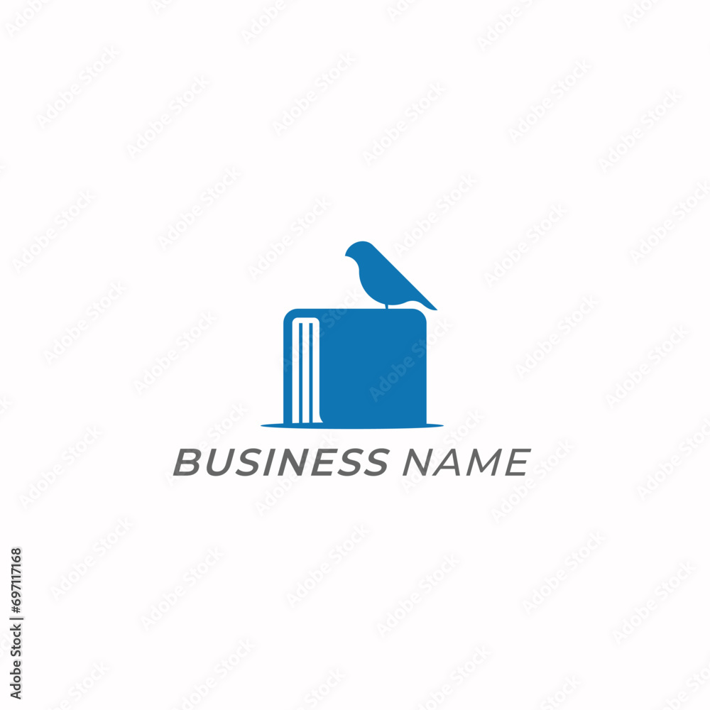 design logo combine paper book and bird design logo combine paper book and bird