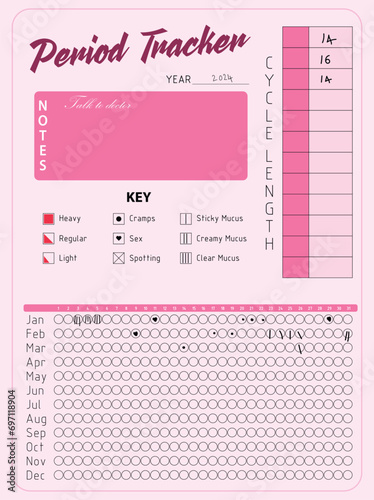 Women period tracker template Design EPS10