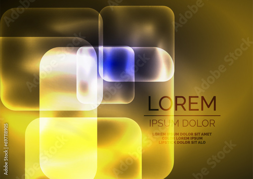 Trendy Square Blurred Color Abstract Background. Glowing lights. Vector Illustration For Wallpaper, Banner, Background, Card, Book Illustration, landing page