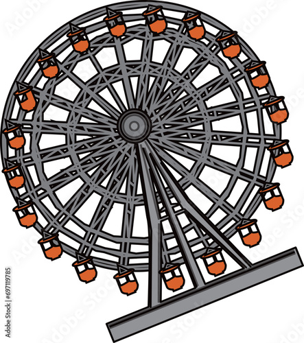観覧車（Ferris wheel）(eps)