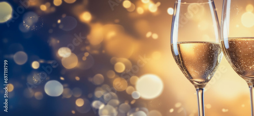 Happy New Year and champagne background comeliness
