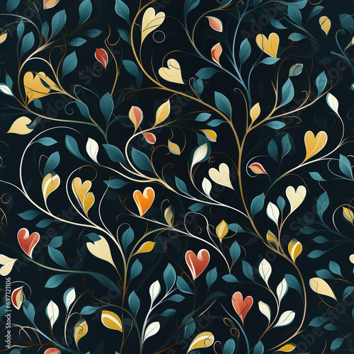 Tangled Love Vines Seamless Patterns