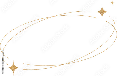 Gold Glitter Oval Frame