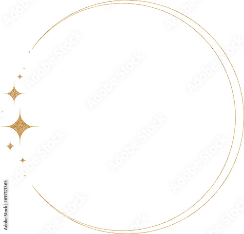 Gold Glitter Circle Frame