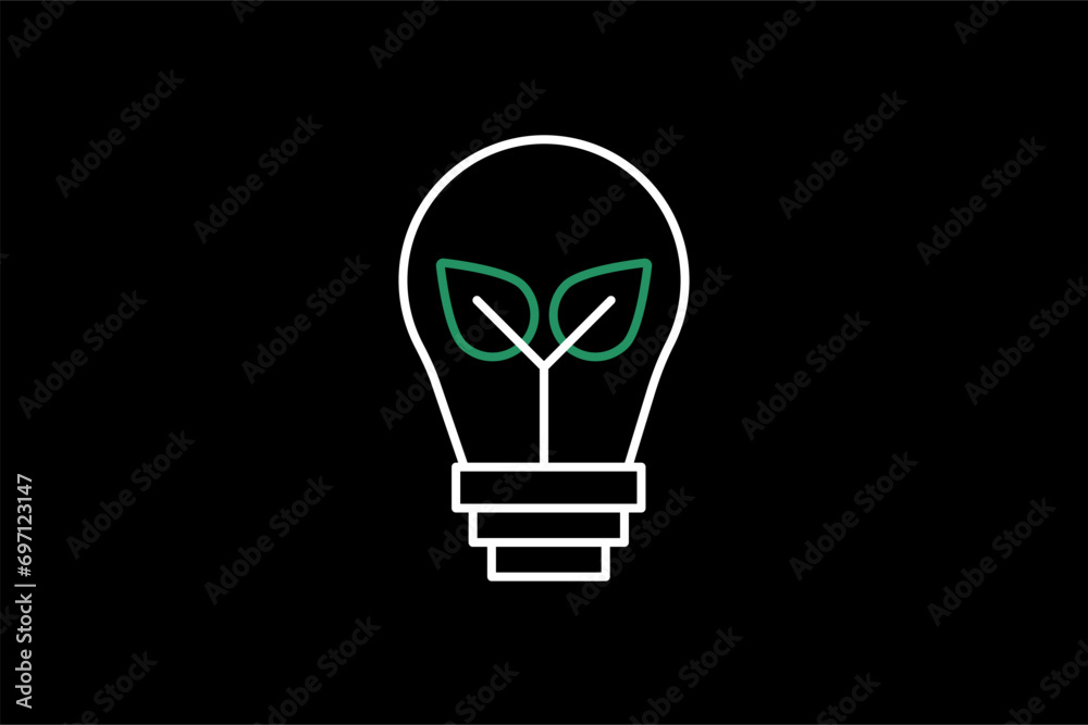 green energy illustration in dark style. Flat vector illustration. green energy illustration in dark style. Flat vector illustration.
