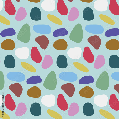 Abstract geometric pattern with sea stones. Sea colorful pebbles.