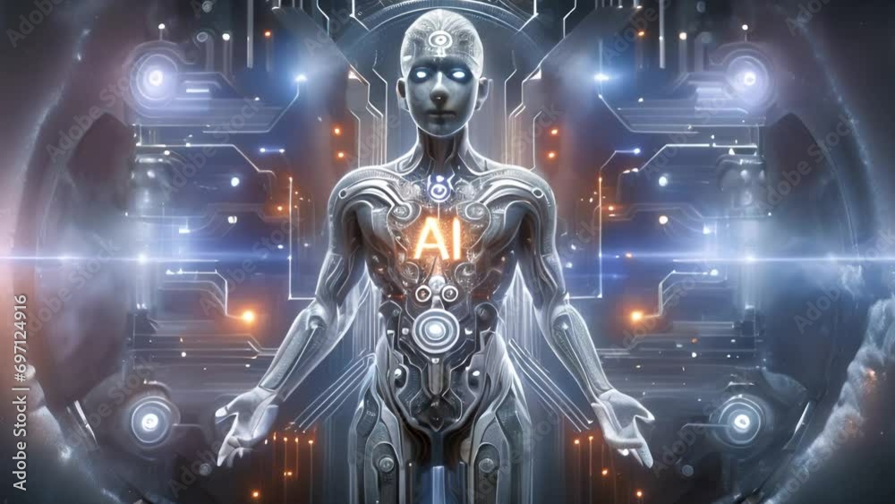 AI・生成AI・ChatGPTをイメージした3DGCアニメーション動画・ビジネス・近未来