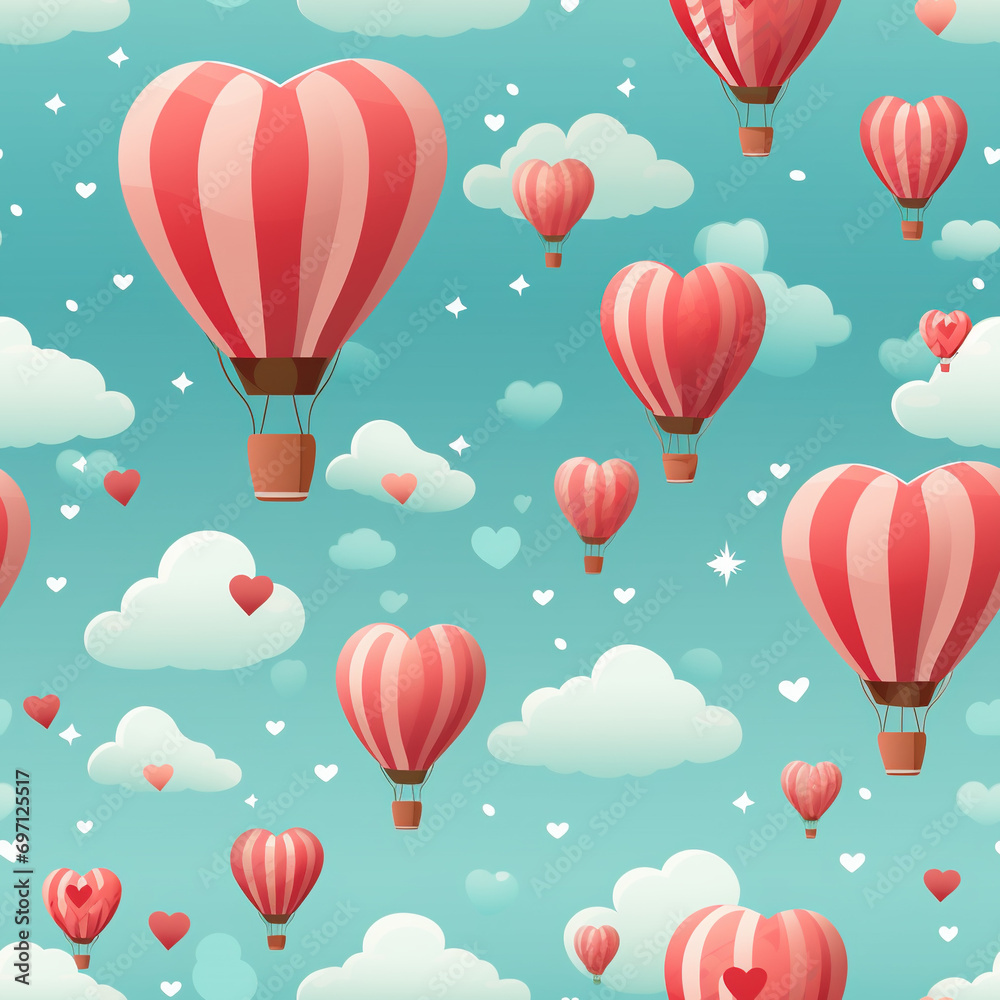 Hot Air Balloon Ride Seamless Patterns Hot Air Balloon Ride Seamless Patterns