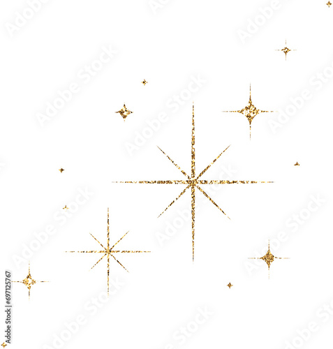 Gold Glitter Stars