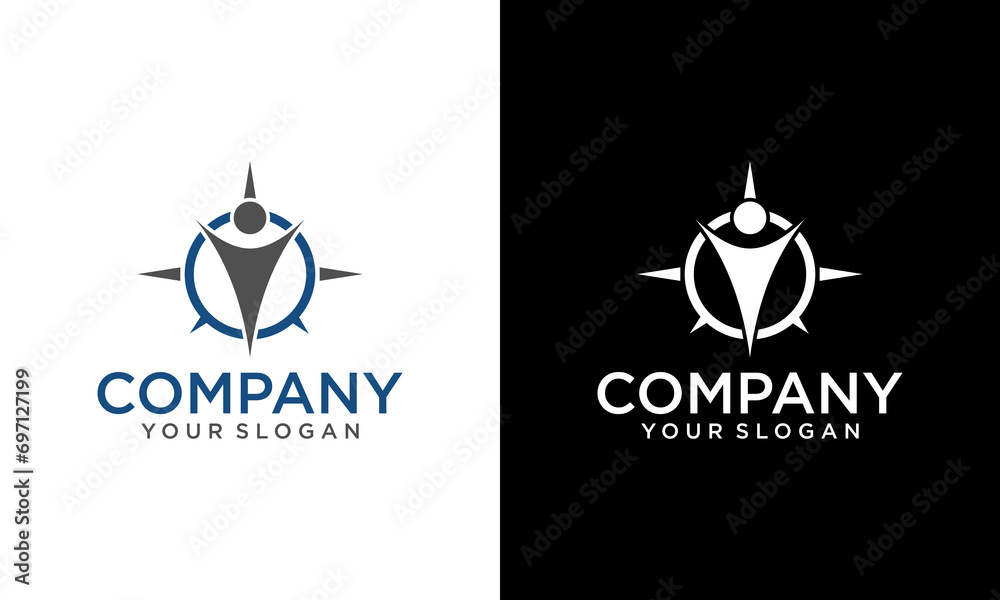 Fototapeta premium Creative Compass Human/User Icon Logo Design Element
