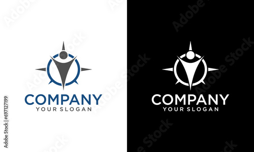 Creative Compass Human/User Icon Logo Design Element