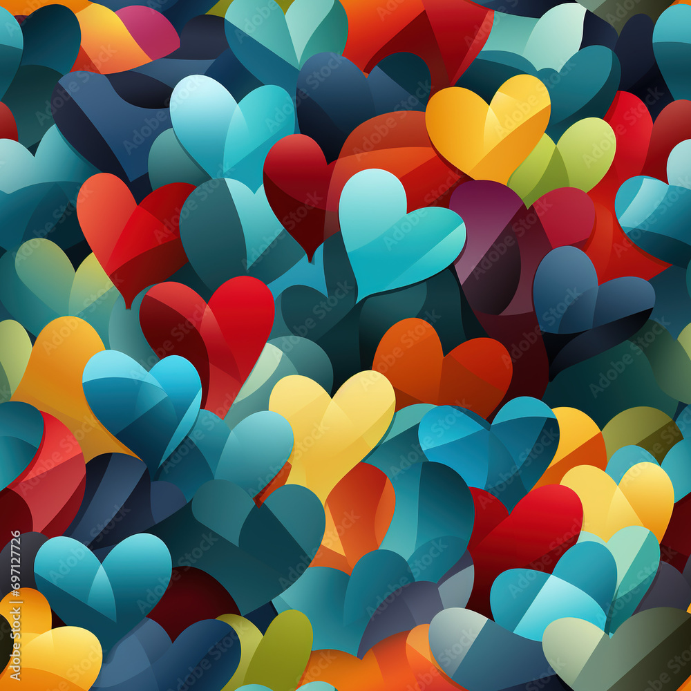 Heart-shaped Puzzles Seamless Patterns Heart-shaped Puzzles Seamless Patterns