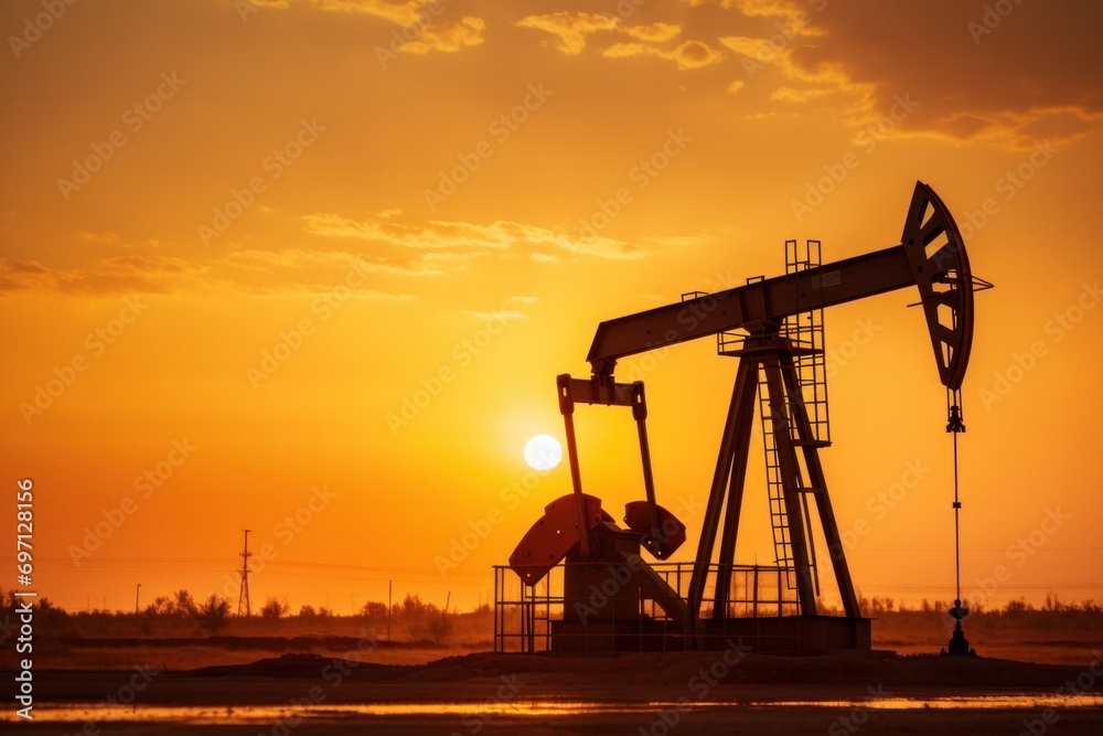 silhouette of an oil pump