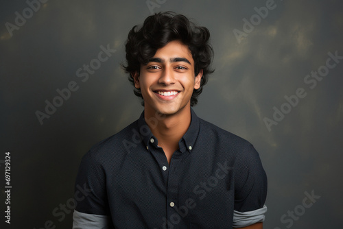 young indian handsome man smiling photo