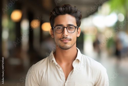 young indian man wearing eyeglasses © Neha