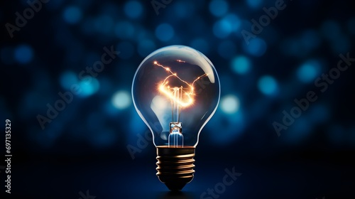 Technology light bulb in the dark photo