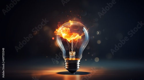 Technology light bulb in the dark photo