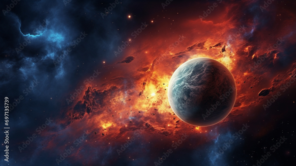 earth and sun HD 8K wallpaper Stock Photographic Image 