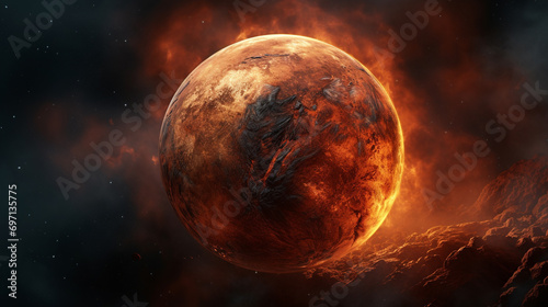 planet in space HD 8K wallpaper Stock Photographic Image 