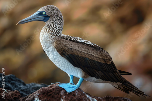 A Blue-footed Booby a seabird known for its distinctive blue feet