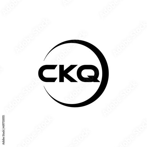 CKQ letter logo design with white background in illustrator  cube logo  vector logo  modern alphabet font overlap style. calligraphy designs for logo  Poster  Invitation  etc.