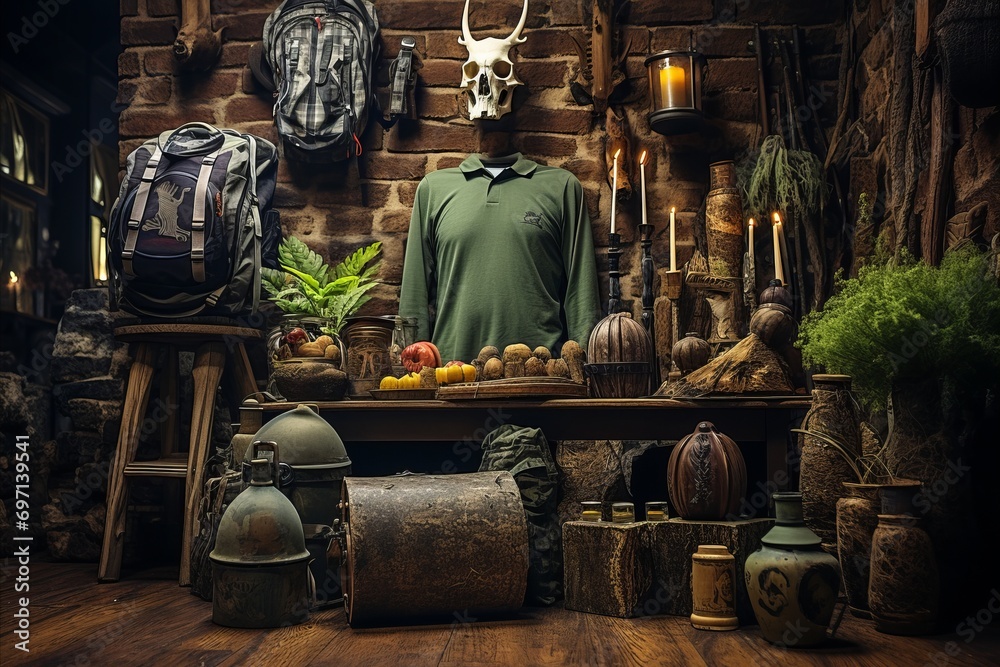Immerse in the Hunt. Premium Quality Hunting Accessories and Tactical Equipment Against Dark Backdrop