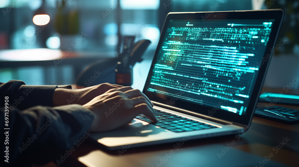 software developer coding in laptop software developer coding in laptop