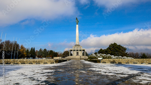 The war memorial and cemetery in Bratislava in honor of the Soviet soldiers named: Slavín