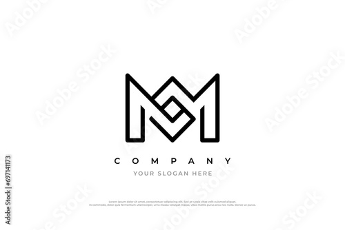 Initial Letter SM or MS Logo Design Vector