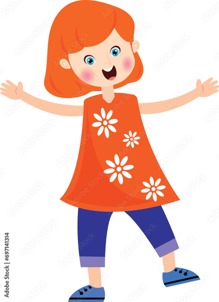 little girl smiling full portrait eps10 / PNG little girl smiling full portrait eps10 / PNG