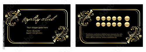 loyalty card in luxury style gold and black