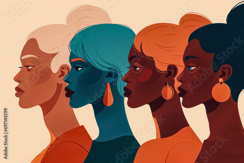 Diverse woman portrait illustration, diversity concept