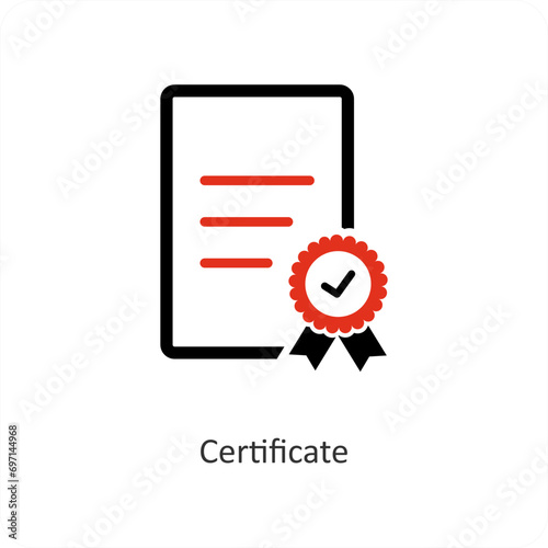 Certificate and document icon concept